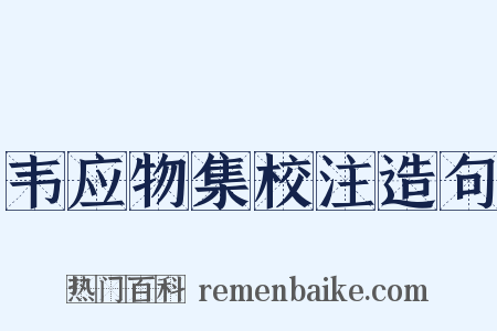 韦应物集校注造句是什么意思的图片